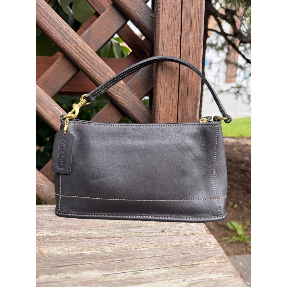Vintage Coach 9311 Demi Baguette Dark Brown Leather Shoulder Bag USA Made